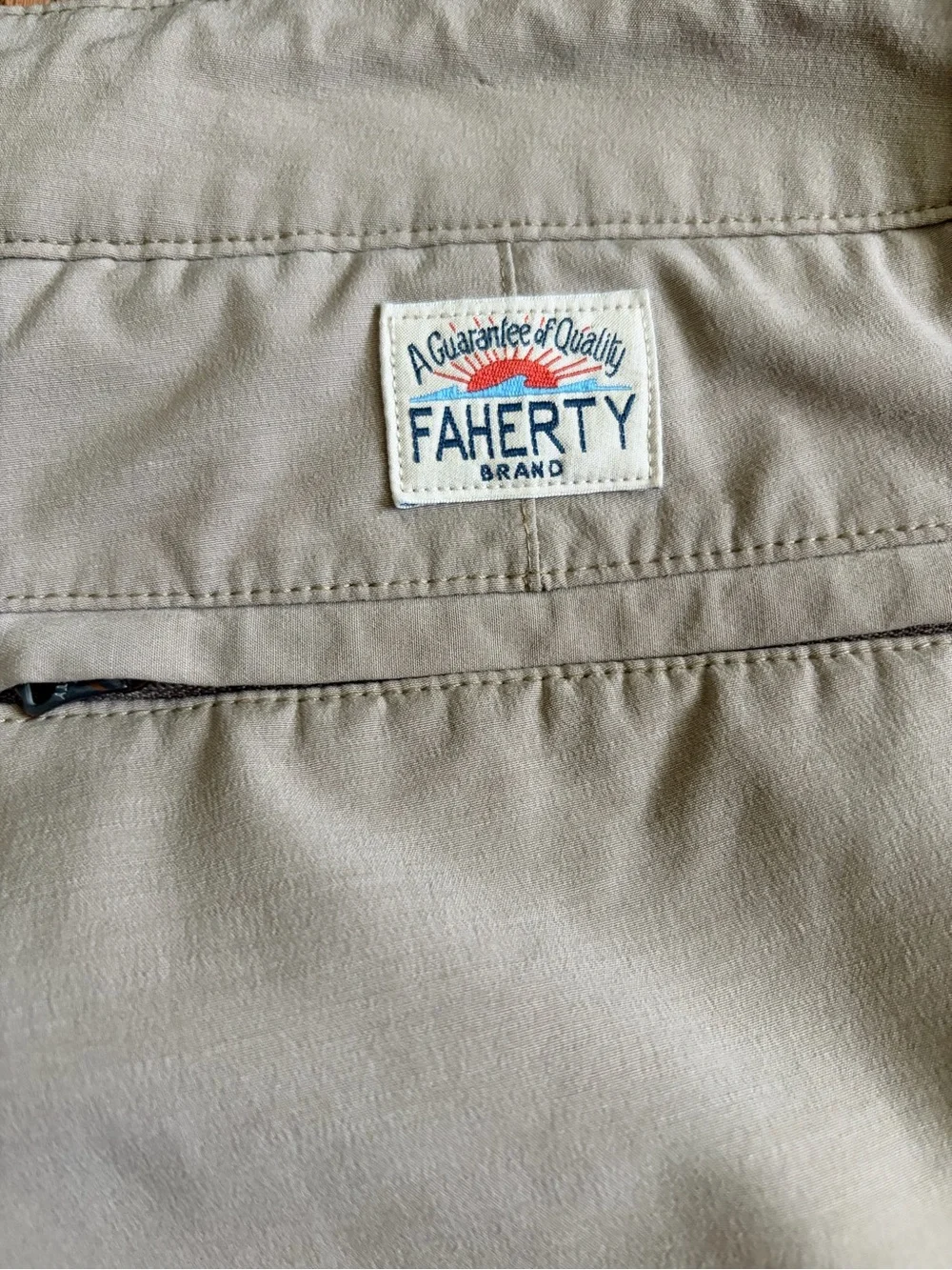 Faherty All Day Shorts 9” Stone Men’s 36 Performance Stretch Khaki